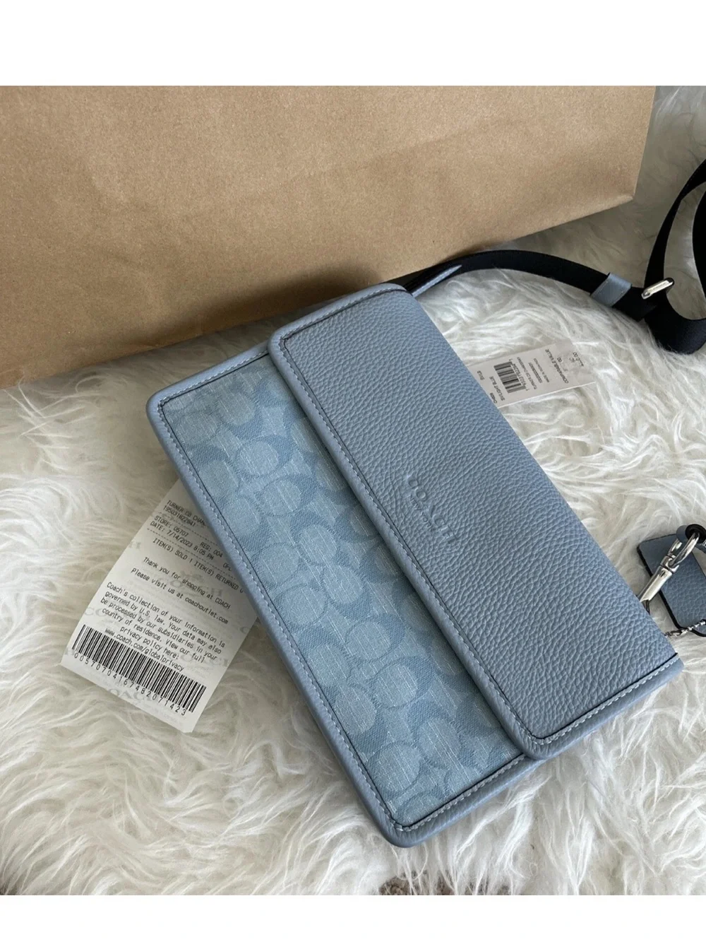 Coach CH828 Turner Colorblock Chambray Crossbody Messenger Bag unisex Blue(new)